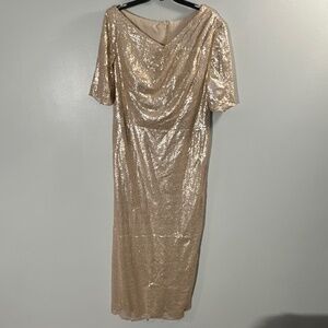 Gold / Cream Sequin Formal Dress